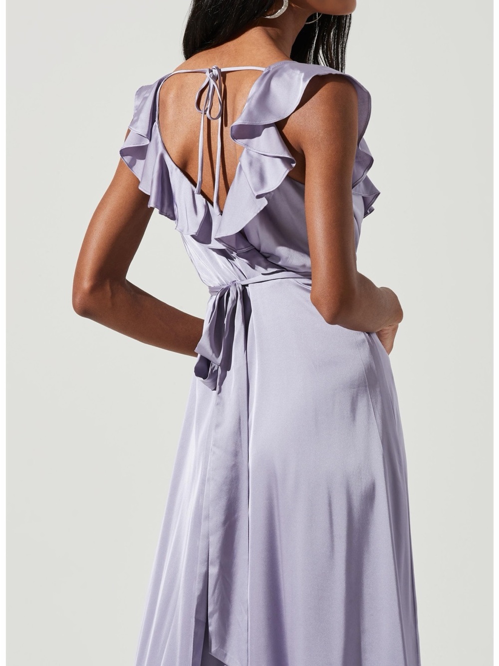 ASTR Lilac Ruffle Wrap High-Low Dress - Picture 3 of 5